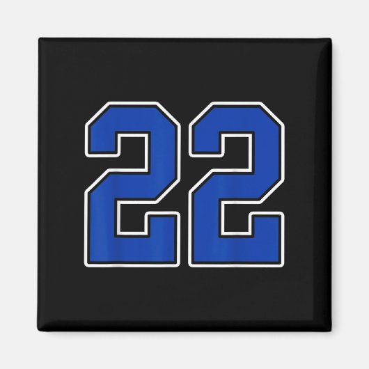 Royal Blue White Number 22 Jersey Player Uniform # マグネット (正面)