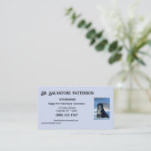 Royal Blue & white w/ photo or logo Business Card 名刺 (スタンド正面)