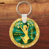 Royal Blue, Yellow Gold Cheap, Cheerleading Favors キーホルダー (正面)