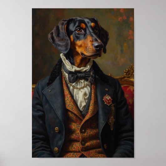 Royal Bluetick Coonhound Portrait ポスター (正面)