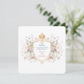 Royal Botanical Elegant Regal Floral Crest Wedding 招待状 (スタンド正面)