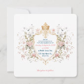 Royal Botanical Elegant Regal Floral Crest Wedding 招待状 (裏面)