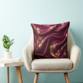 Royal Burgundy & Gold Majestic Filigree クッション (椅子)