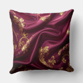 Royal Burgundy & Gold Majestic Filigree クッション (裏面)