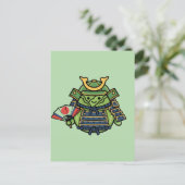 Royal Cabbage Samurai Warrior with War Fan Illustr ポストカード (スタンド正面)