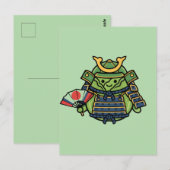 Royal Cabbage Samurai Warrior with War Fan Illustr ポストカード (正面/裏面)