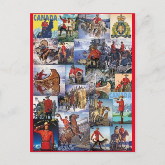 Royal Canadian Mounted Police Collage ポストカード (正面)