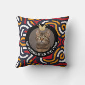 Royal Cat Abstract Circular Geometric Pattern Art クッション (裏面)