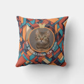 Royal Cat Abstract Geometric Aristocrat Pattern  クッション (裏面)