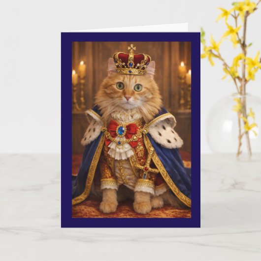 Royal cat birthday カード (黄色い花)