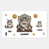 Royal  Cat Stickers-Common,Rare,Legendary 長方形シール (正面)