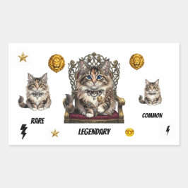Royal  Cat Stickers-Common,Rare,Legendary 長方形シール