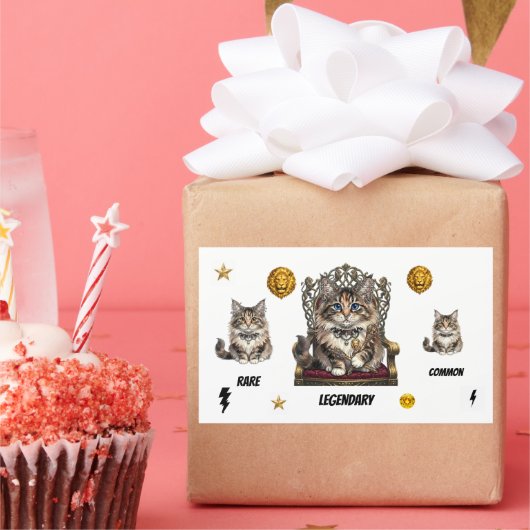 Royal  Cat Stickers-Common,Rare,Legendary 長方形シール (パーティー)