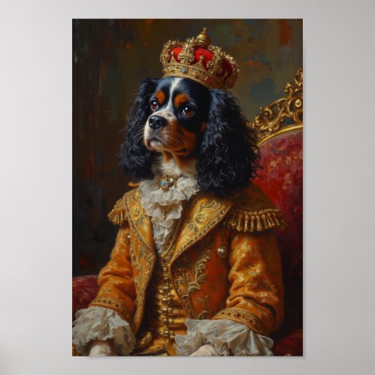 Royal Cavalier King Charles Spaniel Portrait ポスター (正面)