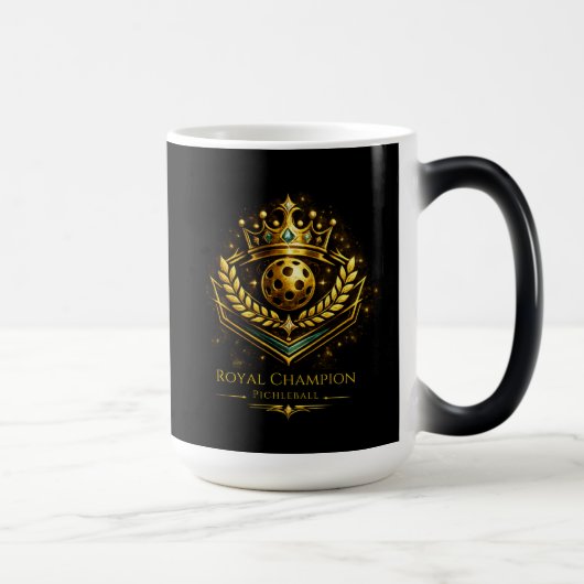 Royal Champion Pickleball™ マグ | ラグジュアリーブラック&ゴールド (右)