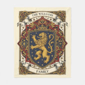 Royal Coat of Arms Luxury Lion Rampant フリースブランケット (正面)