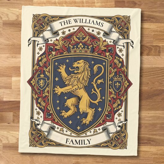 Royal Coat of Arms Luxury Lion Rampant フリースブランケット