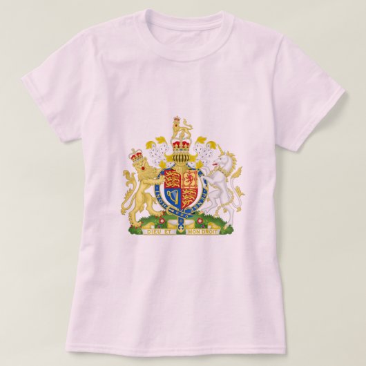 Royal Coat of Arms of the United Kingdom UK  T-Shi Tシャツ (デザイン正面)