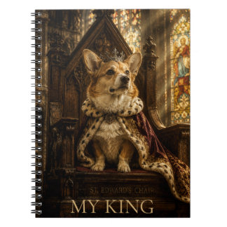 Royal Corgi King Coronation Vintage Oil Painting F ノートブック