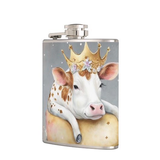 Royal Cow Dreaming on Cheese Throne フラスク (左)