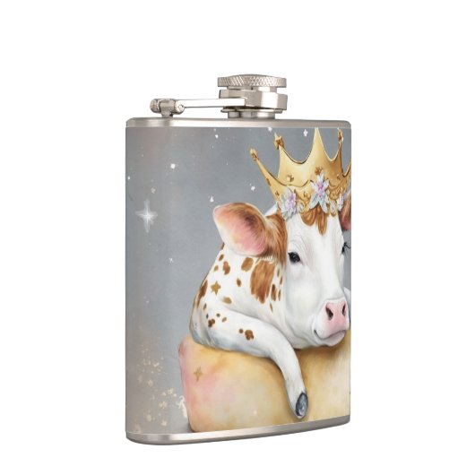 Royal Cow Dreaming on Cheese Throne フラスク (右)