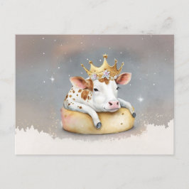 Royal Cow Dreaming on Cheese Throne                ポストカード