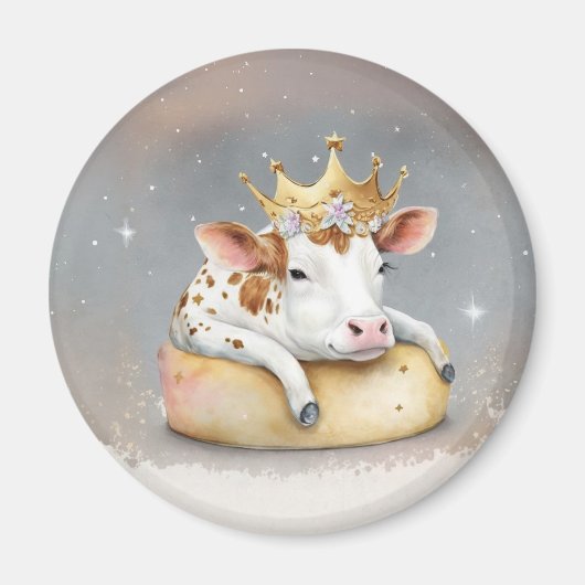 Royal Cow Dreaming on Cheese Throne マグネット (正面)
