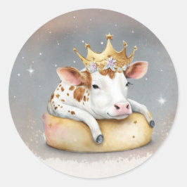 Royal Cow Dreaming on Cheese Throne                ラウンドシール