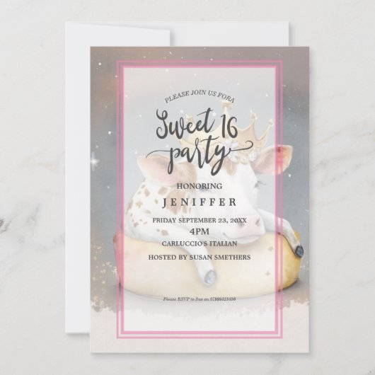 Royal Cow Dreaming on Cheese Throne 招待状 (正面)