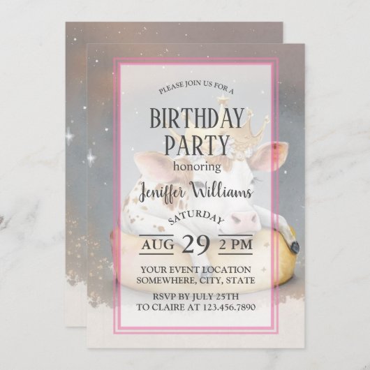 Royal Cow Dreaming on Cheese Throne                招待状 (正面/裏面)