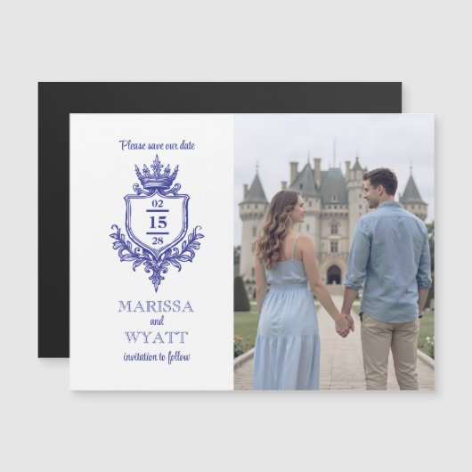 Royal Crest w/ Crown Medieval Magnetic Card (正面/裏面)