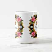 Royal Crown Frame With Diamonds And Floral Border コーヒーマグカップ (中央)