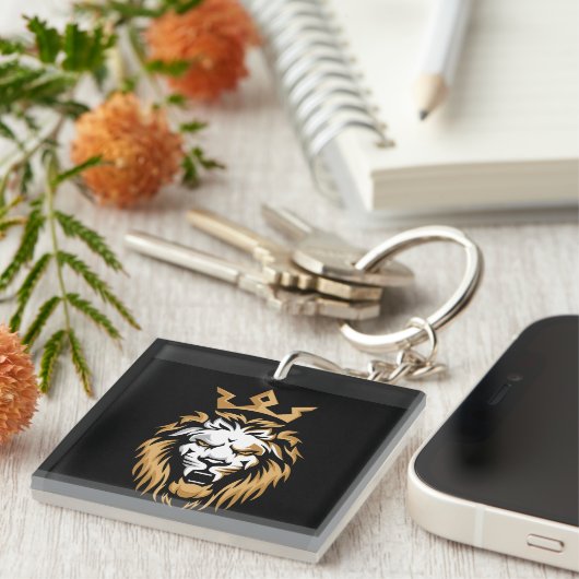 Royal Crown Lion Metal Key Ring キーホルダー (正面右)