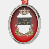 Royal Crown Shield Black Red Gradient Luxe メタルオーナメント (左)
