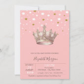 Royal Crown Stars Baby Shower 招待状 (正面)