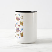 Royal Crowns and Jewels Pattern Mardi Gras Mug ツートーンマグカップ (中央)
