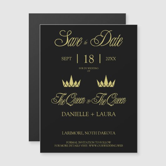 Royal Crowns Two Queen for Lesbian Wedding (正面/裏面)