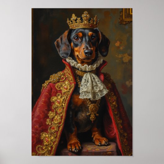 Royal Dachshund Portrait ポスター (正面)