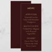 Royal Deep Burgundy Personalized wedding menu メニュー (正面/裏面)