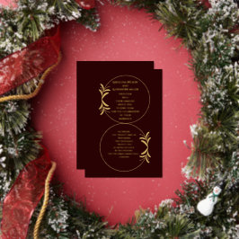 Royal Deep Burgundy wedding foil invitation  箔招待状