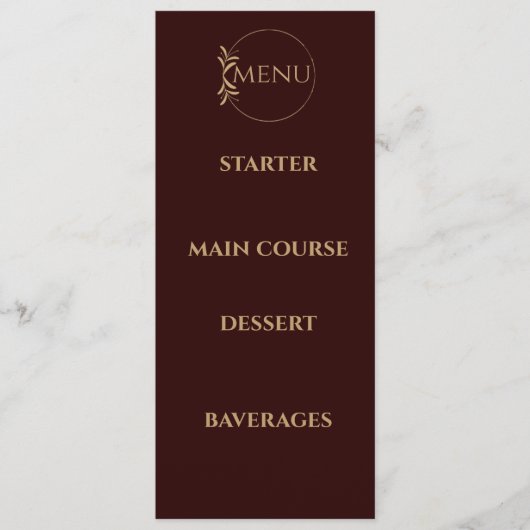 Royal Deep Burgundy wedding menu メニュー (正面)