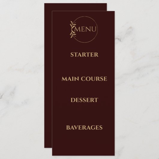 Royal Deep Burgundy wedding menu メニュー (正面/裏面)