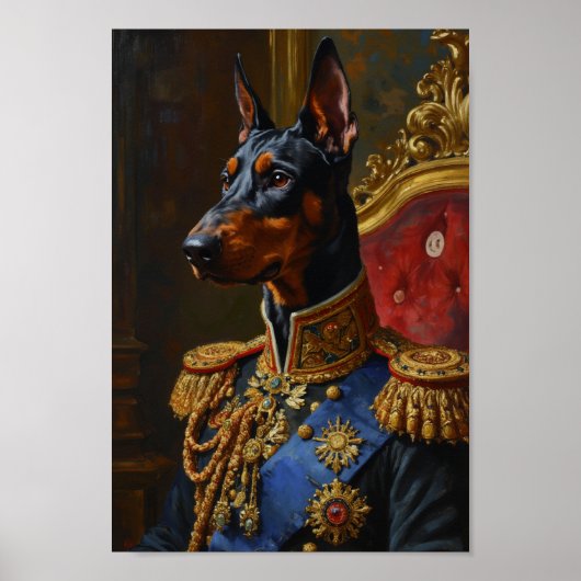 Royal Doberman Portrait ポスター (正面)