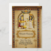 Royal Egyptian Wedding Invitation – Elegant Pharao 招待状 (正面/裏面)
