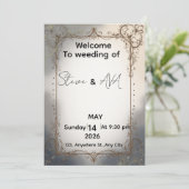 Royal Elegant Wedding Invitation | Luxury Gold & C 招待状 (スタンド正面)