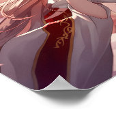 Royal Fantasy Anime Princess in Elegant Red ポスター (角)