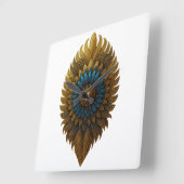 Royal Feather | Black & Gold Egyptian Wall Clock スクエア壁時計 (傾斜)