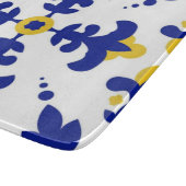 Royal Fleur Bold Blue and Gold Botanical カッティングボード (角)