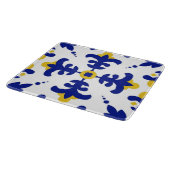 Royal Fleur Bold Blue and Gold Botanical カッティングボード (角)