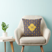 Royal Fleur-de-Lis Purple and Gold Pattern クッション (椅子)